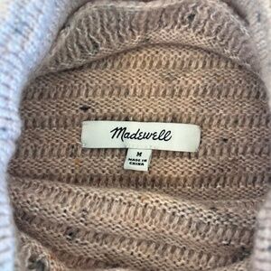 MADEWELL Rose Taupe Tone Ribbed Knit Sweater